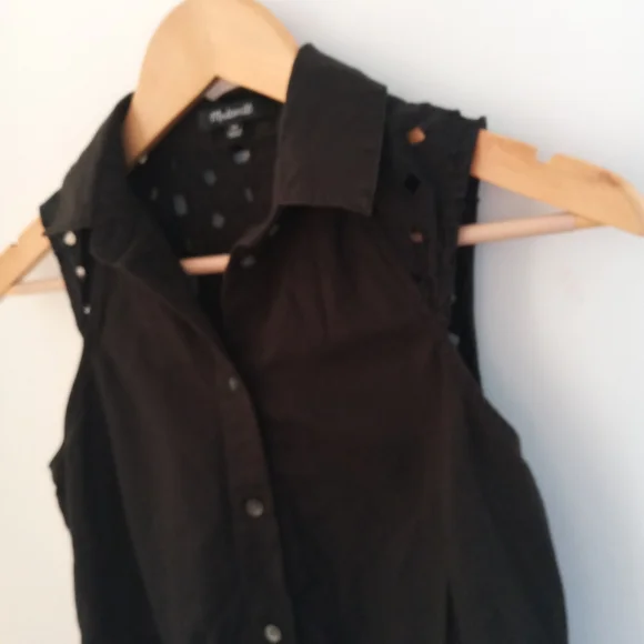 Madewell XS Black Eyelet Mix Top - Picture 7 of 11